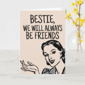 HALLO KAART RETRO VROUW BESTIE (Gele Bloem)