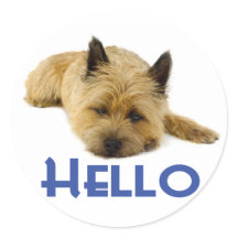 hallo Kairn Terrier Puppy Dog Greeting Stickers