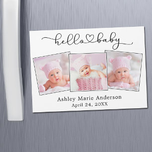 Hallo Kalligrafie Hart 3 Foto ~ Baby Magnet Kaart