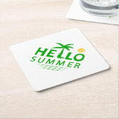 hallo kartonnen onderzetters (Schuin)