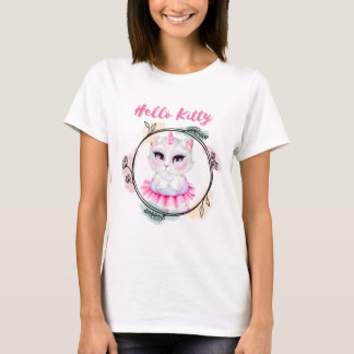 Hallo Kat eenhoorn T-shirt voor dames