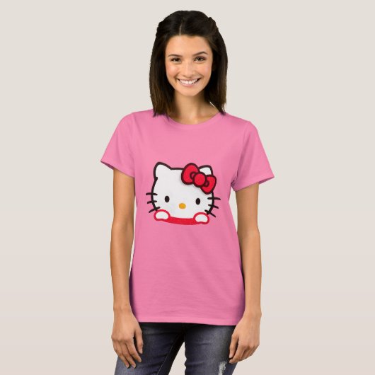 Hallo Kat Hallo Kat Peeking Out - Iconisch T-shirt (Voorkant volledig)