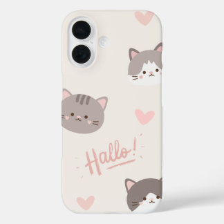 Hallo Kat minimalistisch - telefoonhoesje iPhone 16 Hoesje