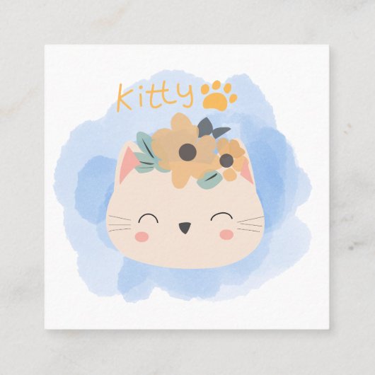 hallo Kat Vierkante Visitekaartje (Achterkant)