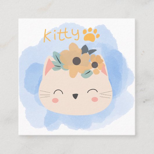 hallo Kat Vierkante Visitekaartje (Voorkant)