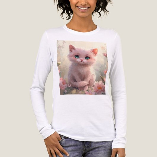 Hallo katje Tri-Blend shirt (Voorkant volledig)