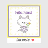 Hallo Kawaii Cat Winking Sticker (Vel)