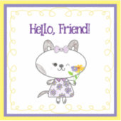 Hallo Kawaii Cat Winking Sticker (Voorkant)
