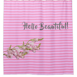 Hallo Kersenbloesems roze stroken Douchegordijn