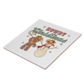 Hallo Kerst Cowboy Sneeuwman Western Grappig Tegeltje (Zijkant)