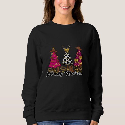 Hallo Kerst Cowgirl Sweatshirt (Voorkant)