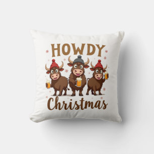 Hallo Kerst Grappige Hoogland Koe Kerst Koeien Lie Kussen