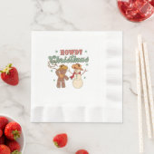 Hallo Kerst Koebel Sneeuwman Westers Grappig Servet (Insitu)