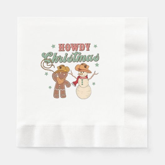 Hallo Kerst Koebel Sneeuwman Westers Grappig Servet (Voorkant)
