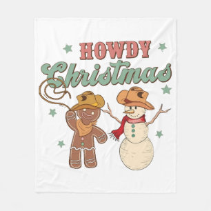 Hallo Kerst Koebelandschap Cowboy Westers Grappig Fleece Deken