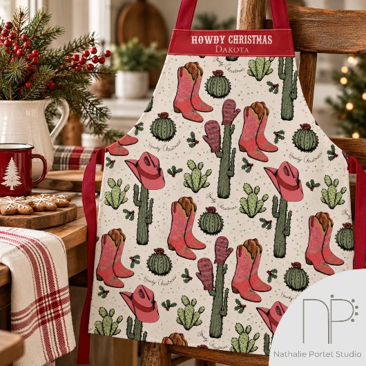 Hallo Kerst Roze en Rode Schort