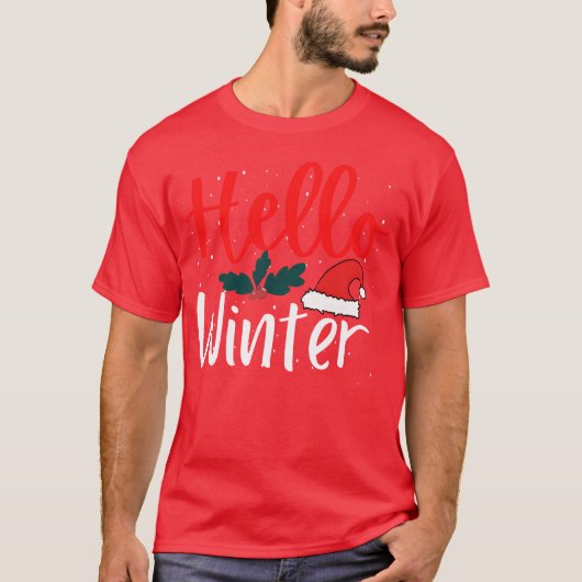 Hallo Kerst · Winter Schattige kerstmeisje T-shirt (Voorkant)