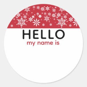 Hallo Kerstfeest vakantie sneeuw Ronde Sticker