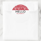 Hallo Kerstfeest vakantie sneeuw Ronde Sticker (Tas)