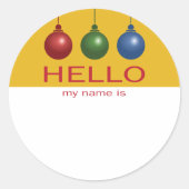 Hallo Kerstmis of feestdag Ronde Sticker (Voorkant)