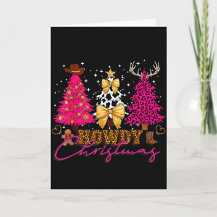 Hallo Kerstmis Western Cowgirl Bomen Coquette Boog Kaart
