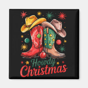 Hallo Kerstmis Xmas Cowboylaarzen Western Cowgirl Magneet