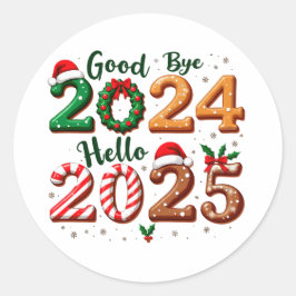 Hallo Kerstvakantie tot ziens 2024 Ronde Sticker