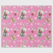 hallo Keukenkerstpapier in roze Cadeaupapier (Vlak)