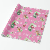 hallo Keukenkerstpapier in roze Cadeaupapier (Uitgerold)