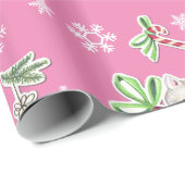 hallo Keukenkerstpapier in roze Cadeaupapier (Rol Hoek)