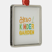 hallo Kinder Garden Teacher Metalen Ornament (Rechts)