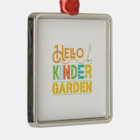 hallo Kinder Garden Teacher Metalen Ornament (Rechts)