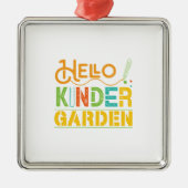 hallo Kinder Garden Teacher Metalen Ornament (Voorkant)