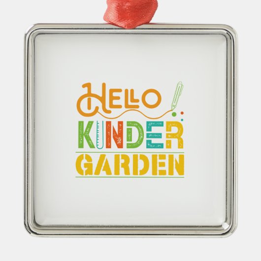 hallo Kinder Garden Teacher Metalen Ornament (Voorkant)
