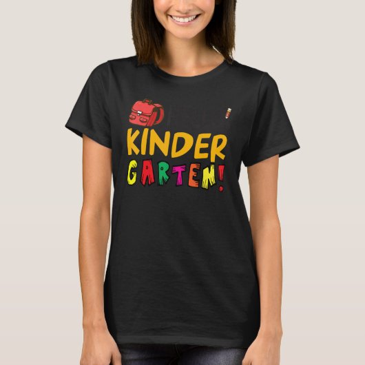 Hallo Kinder Garten Eerste Dag Van School Terug Na T-shirt (Voorkant)