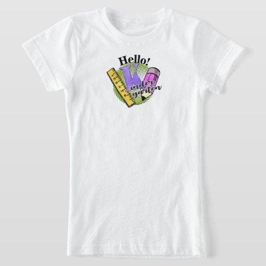 hallo Kinder Garten Grade Shirt, terug naar school T-shirt (Laagn)
