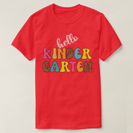 hallo Kinder Garten leraar terug naar school T-shirt (Design voorkant)