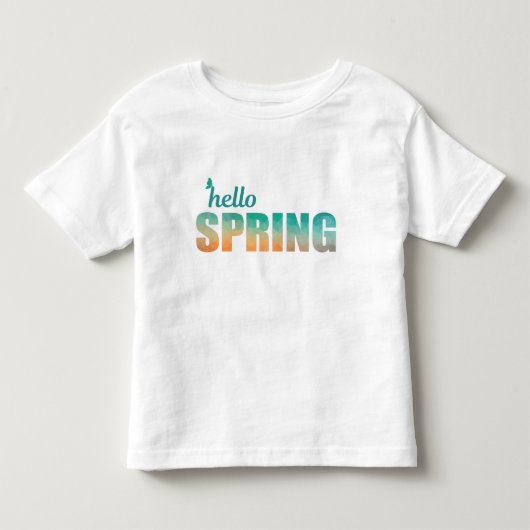 hallo kinder T-shirt met lentkleur. (Voorkant)