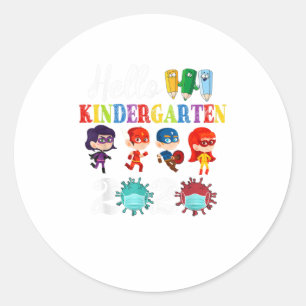hallo Kindergarten 2020 Terug naar school Ronde Sticker