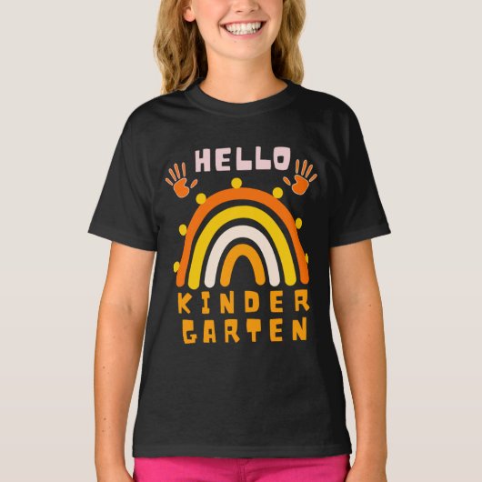 hallo KINDERGARTEN - COOL RAINBOW T-shirt (Voorkant)