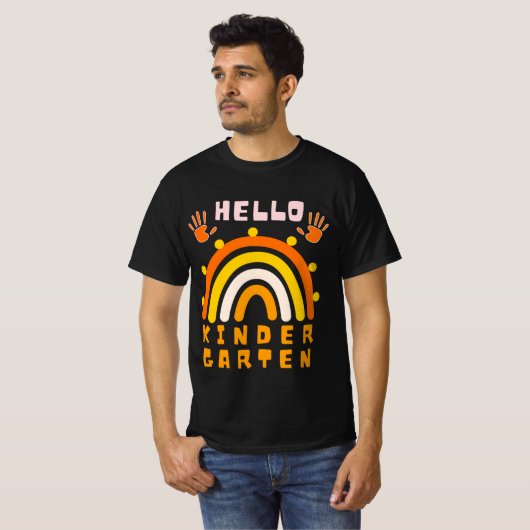 hallo KINDERGARTEN - COOL RAINBOW T-shirt (Voorkant volledig)