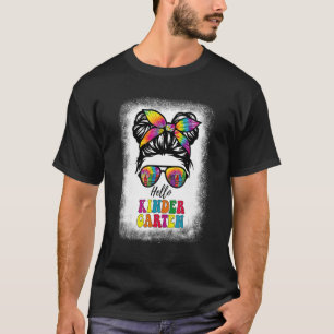 hallo Kindergarten Girl Kinder Tie Dye Messy Bun B T-shirt