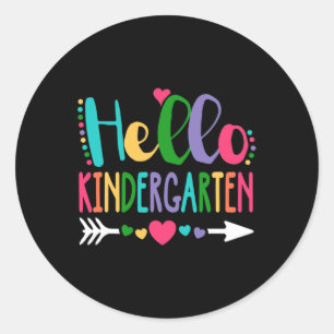 hallo Kindergarten Hart-leraar student terug naar  Ronde Sticker