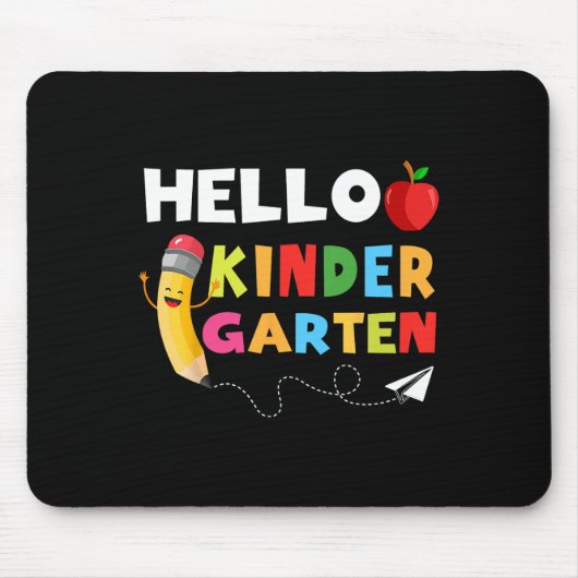 hallo Kindergarten Kindergarten Terug naar Schoo Muismat (Voorkant)