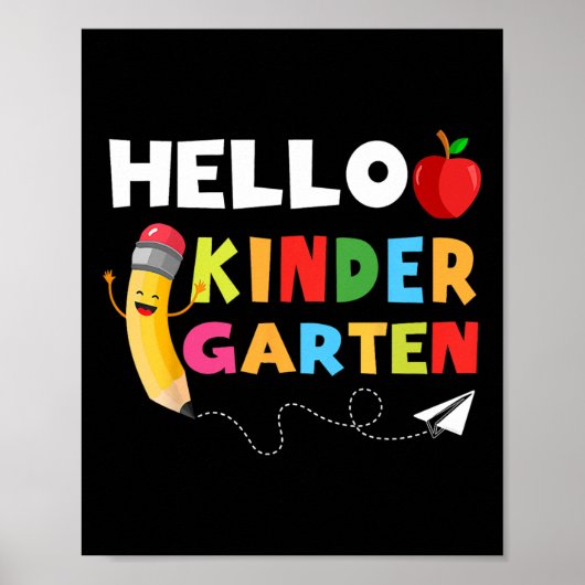 hallo Kindergarten Kindergarten Terug naar Schoo Poster (Voorkant)