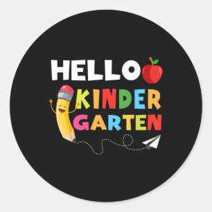 hallo Kindergarten Kindergarten Terug naar Schoo Ronde Sticker