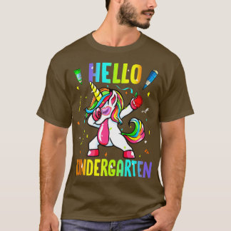 hallo Kindergarten klinken unicorn welkom terug na T-shirt