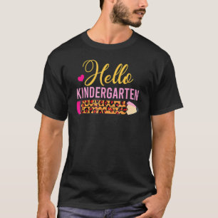hallo Kindergarten Lopard Terug naar de schoollera T-shirt