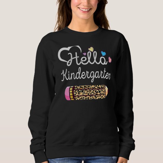 hallo Kindergarten Lopard Terug naar de schoollera Trui (Voorkant)