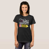 hallo Kindergarten luipaard roze potlood terug naa T-shirt (Voorkant volledig)